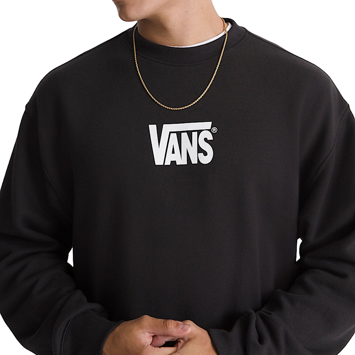 Vans Stretch Logo Crew Sweatshirt - Black/White image 3