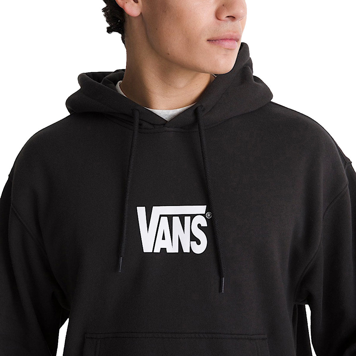 Vans Stretch Logo Hoodie - Black/White image 3
