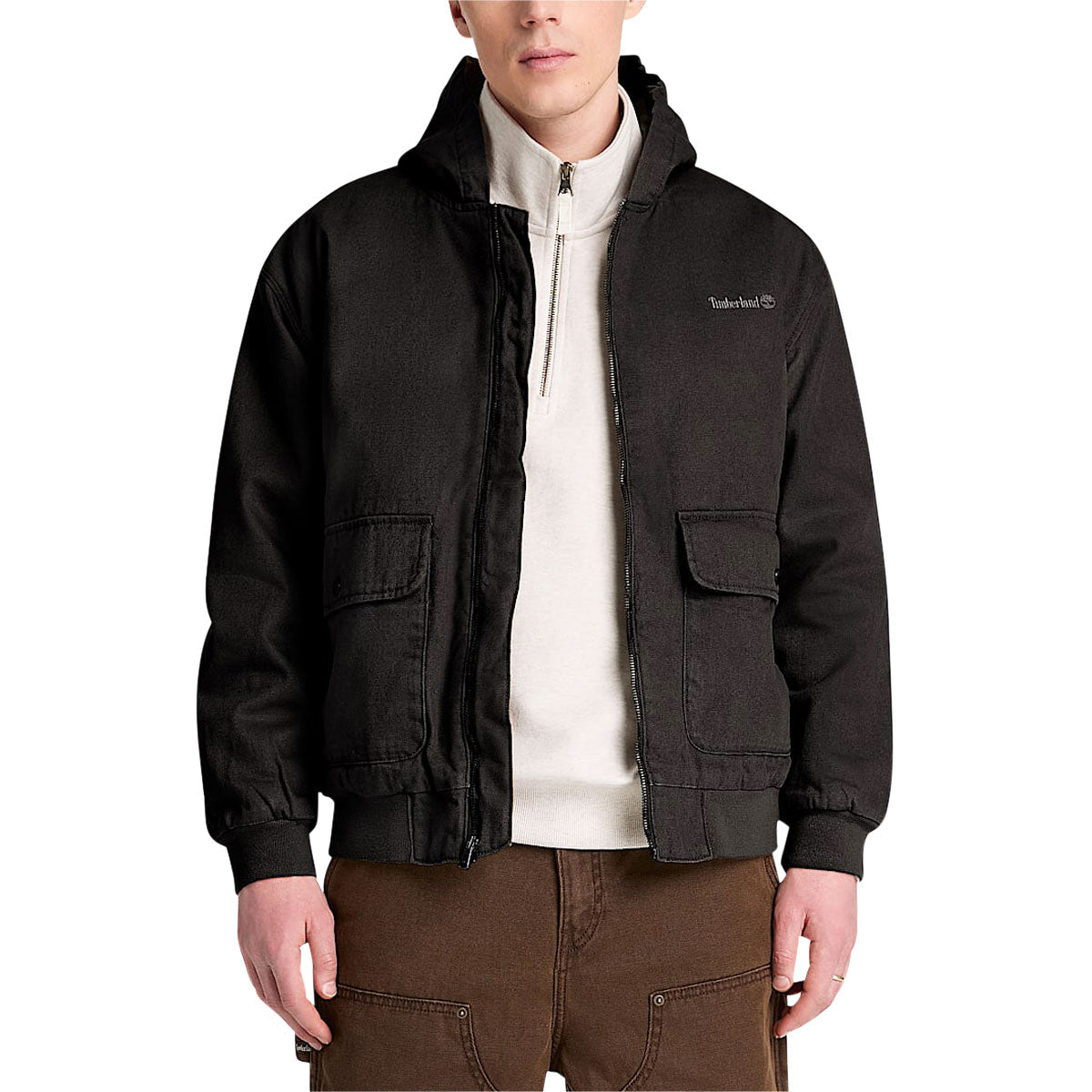 Timberland Insulated Canvas Bomber Jacket - Black image 2