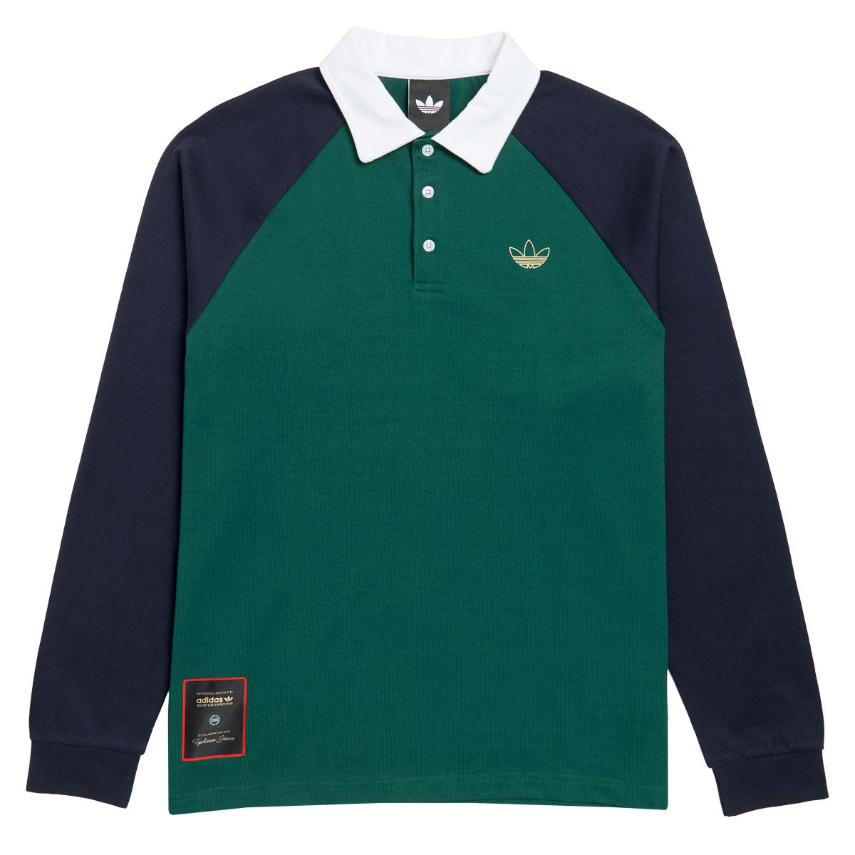 Adidas Tyshawn Rugby Shirt - Collegiate Green/Legend Ink image 1