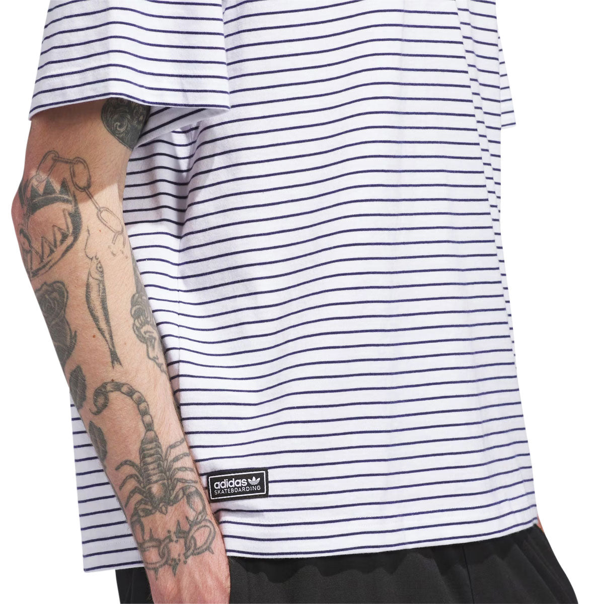 Adidas FS Stripe T-Shirt - White/Dark Blue image 4