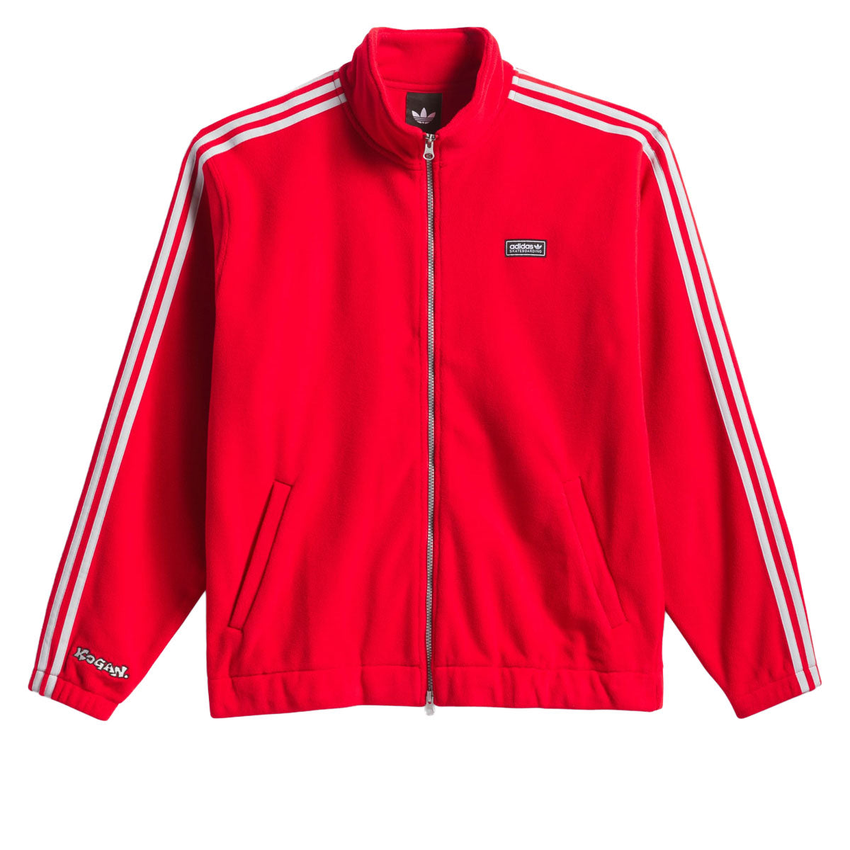 Adidas Kogan Track Jacket - Better Scarlet/Light Solid Grey image 4