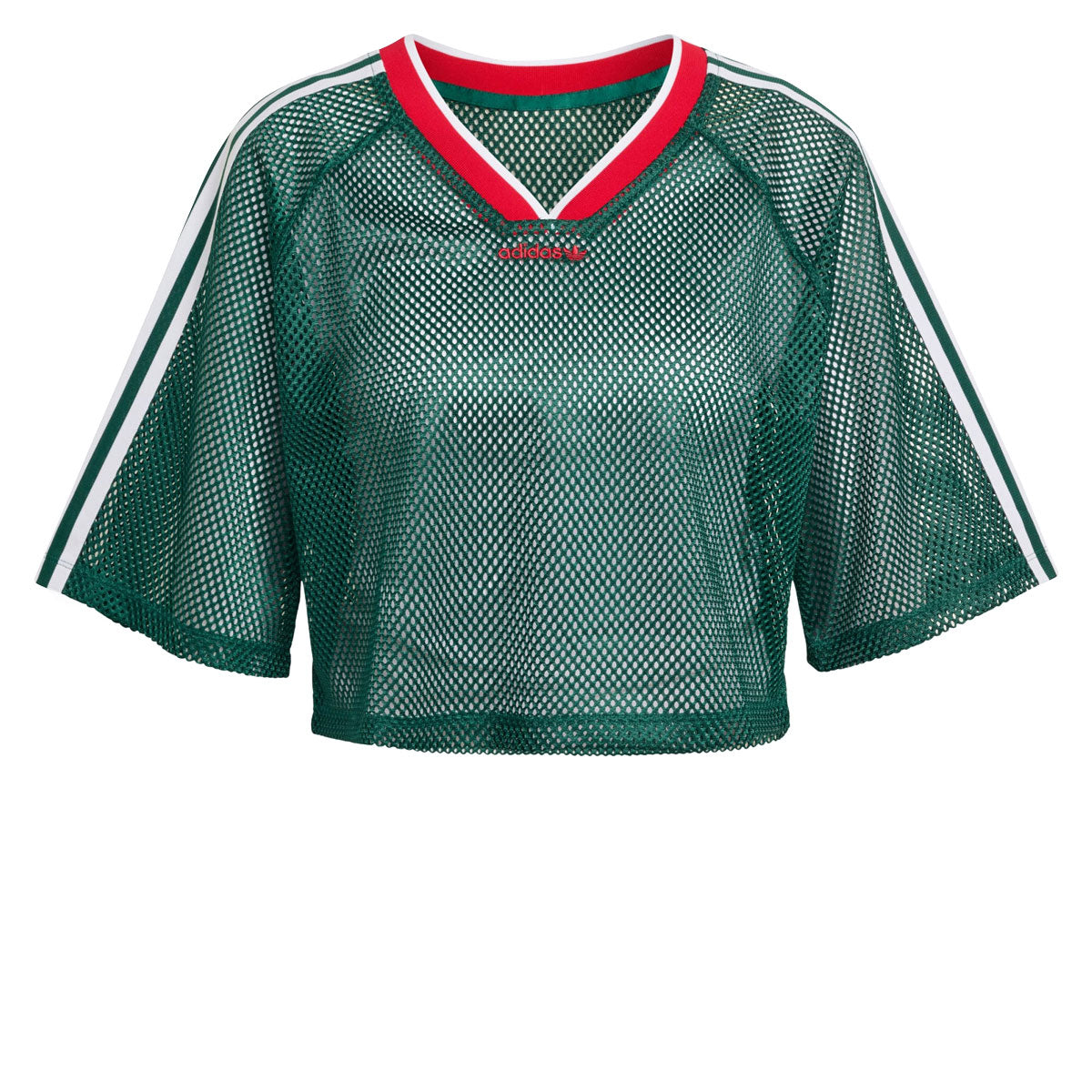 Adidas Womens Mesh Cropped T-Shirt - Collegiate Green image 3