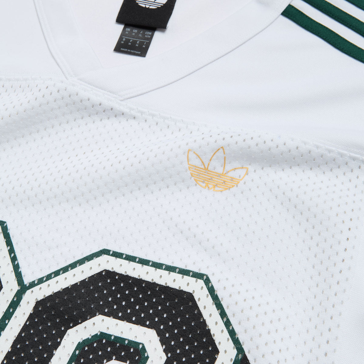 Adidas Tyshawn Jersey - White/Ice Gold Metallic/Collegiate Green image 5