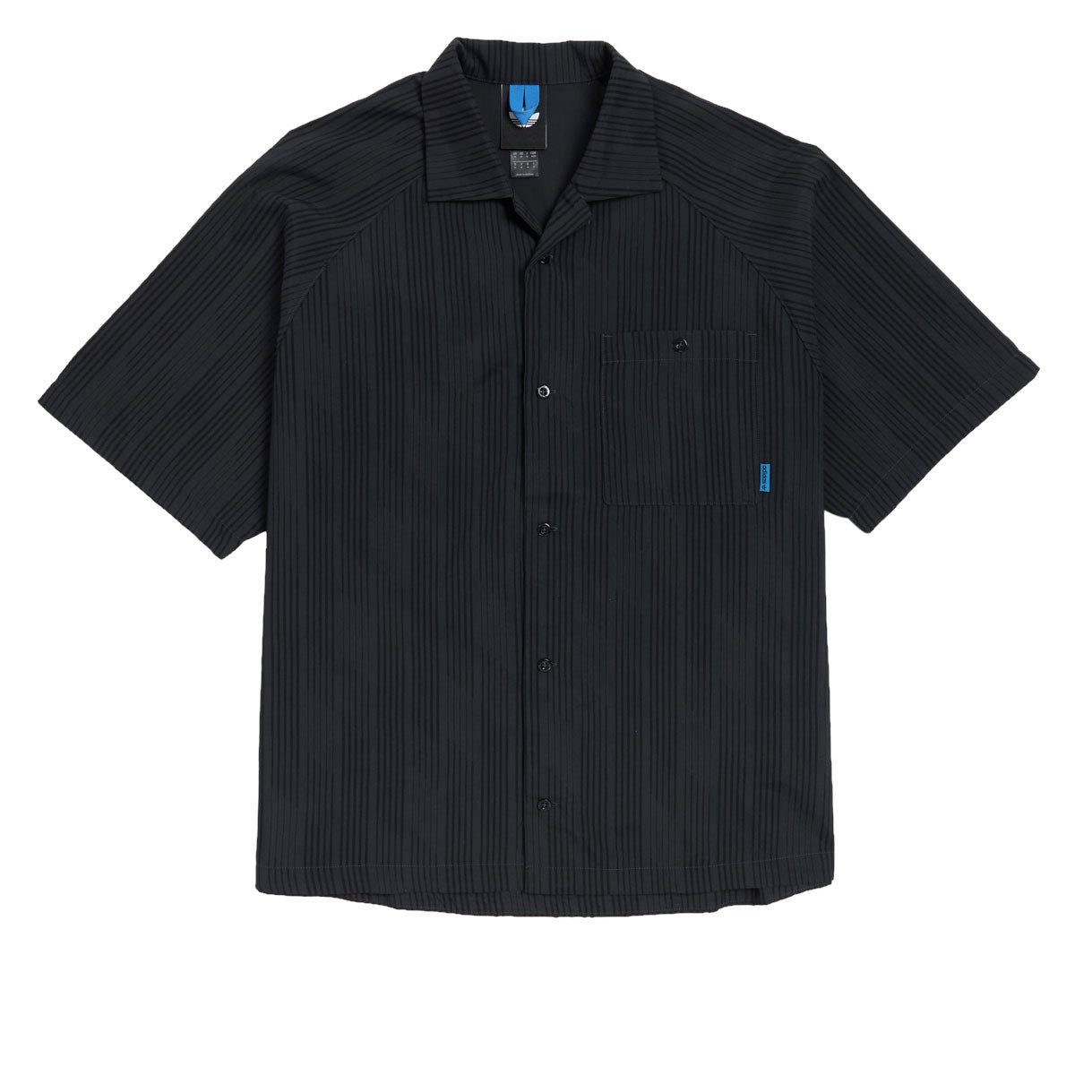Adidas Skate Lines Button Up Shirt - Carbon/Black/Lucid Ray Blue image 1