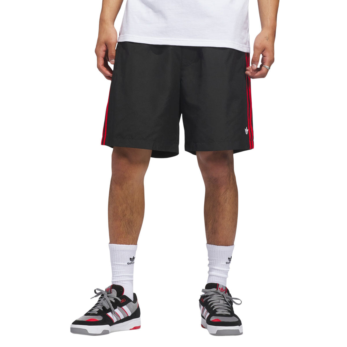 Adidas Skate Water Shorts - Black/White/Red image 3