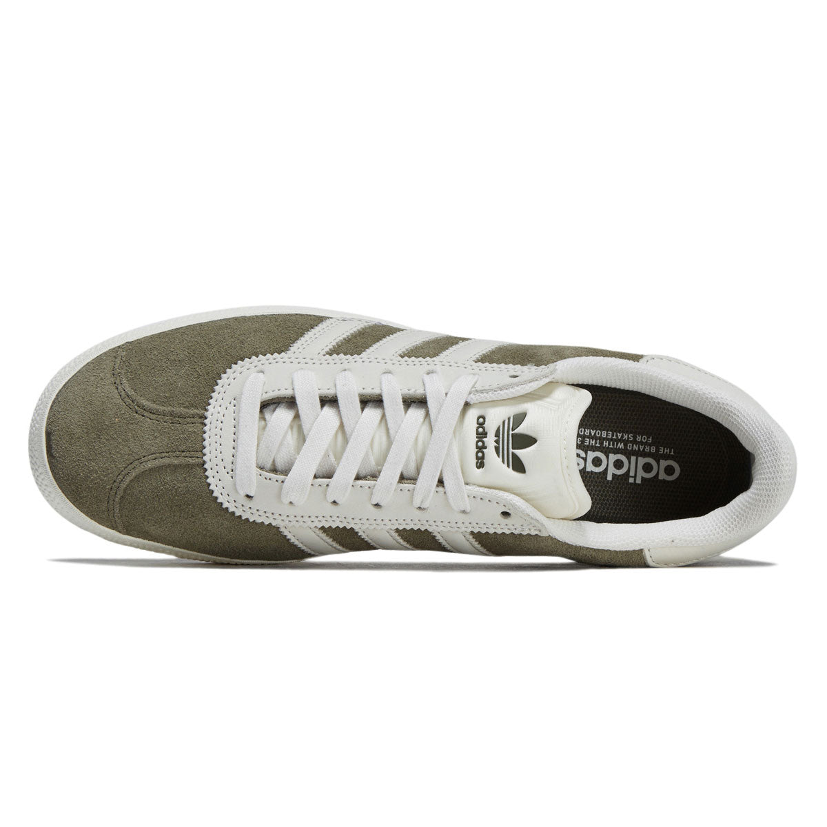 Adidas Gazelle ADV Shoes - Olive Strata/Chalk White/Gold Metallic image 3