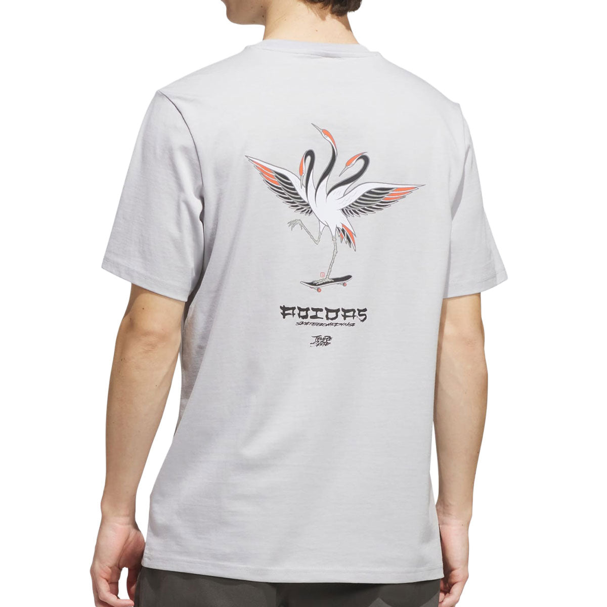 Adidas TOS Crane T-Shirt - Light Solid Grey/Black image 4