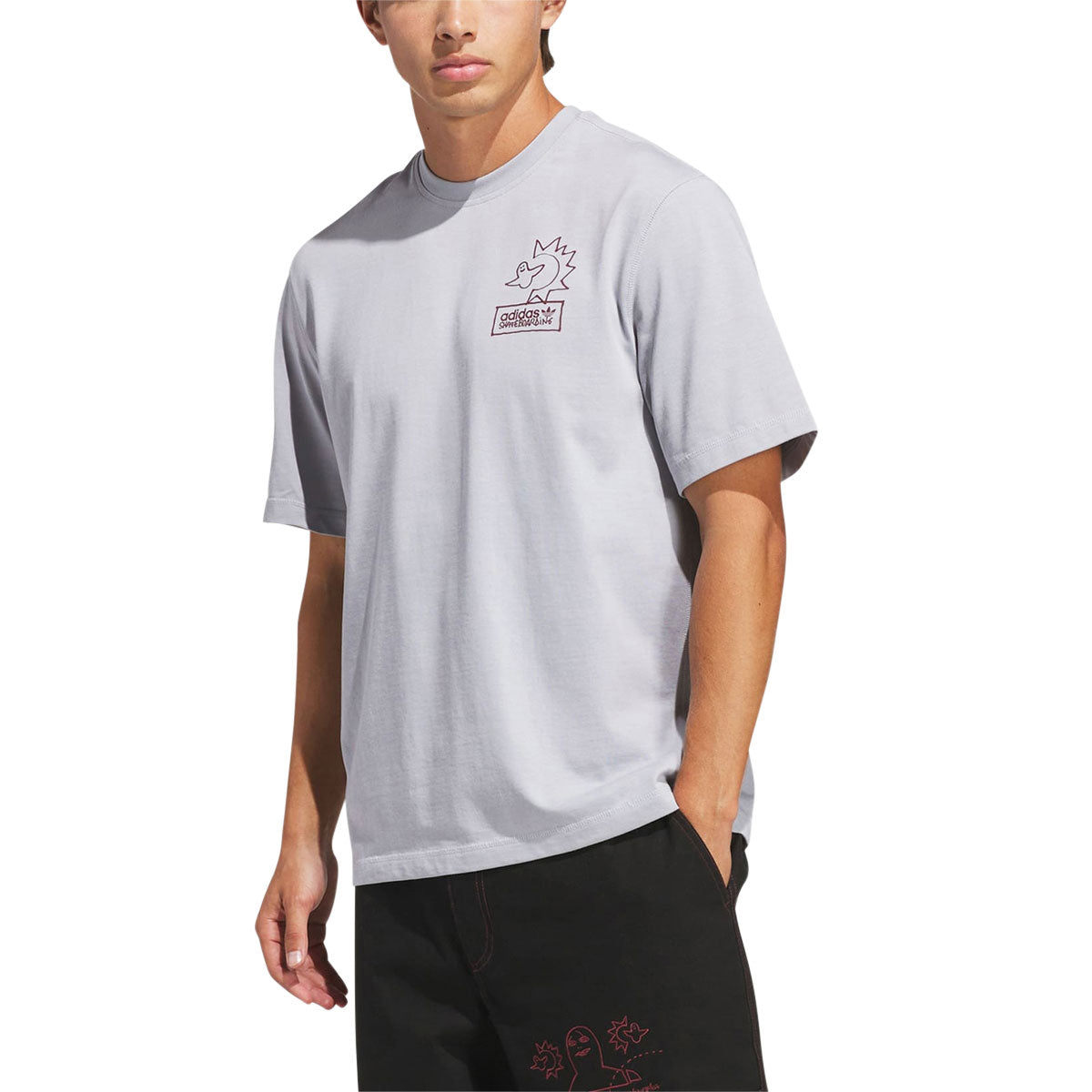Adidas Gonz Na T-Shirt - Halo Silver/Shadow Red image 3