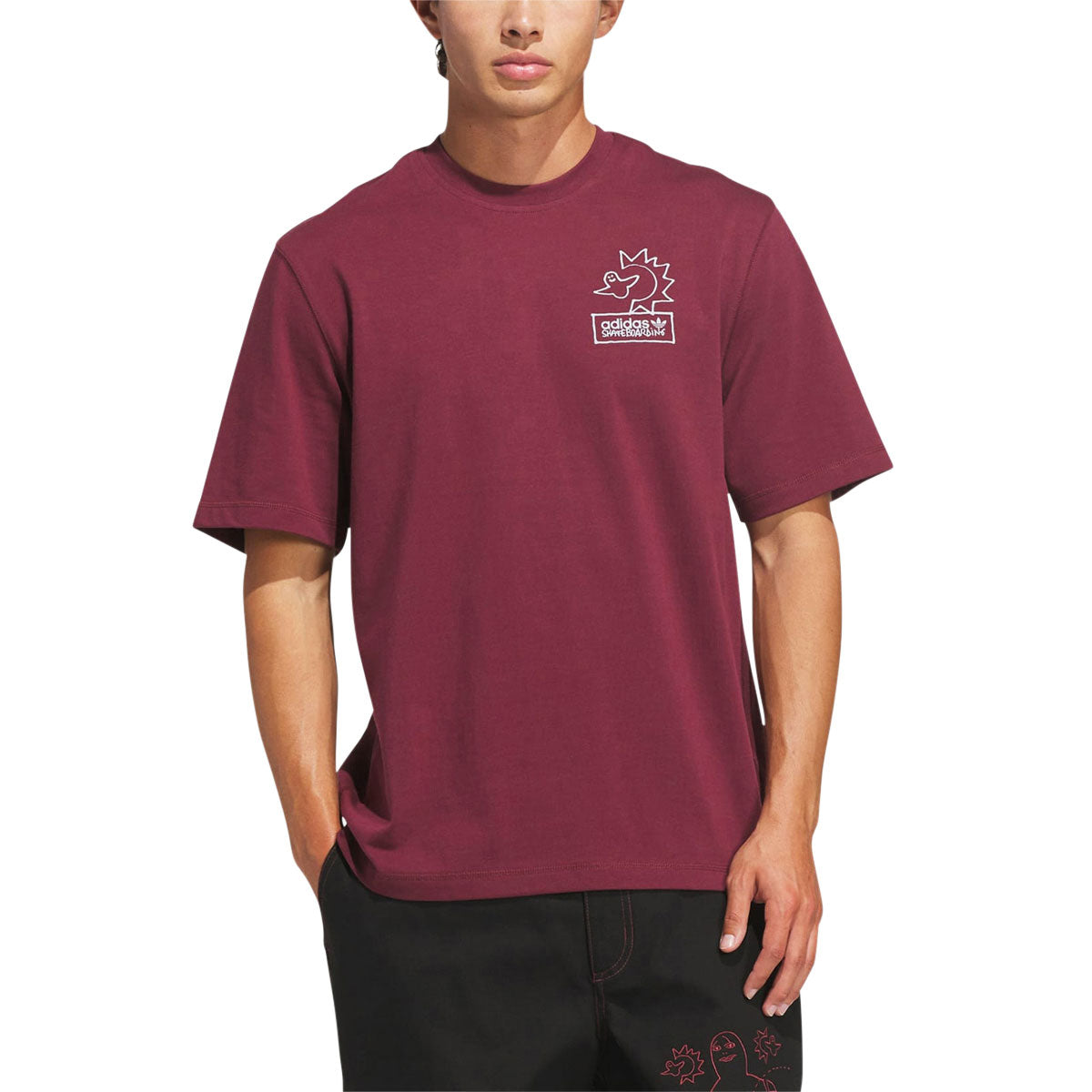 Adidas Gonz Na T-Shirt - Shadow Red/Halo Silver image 3