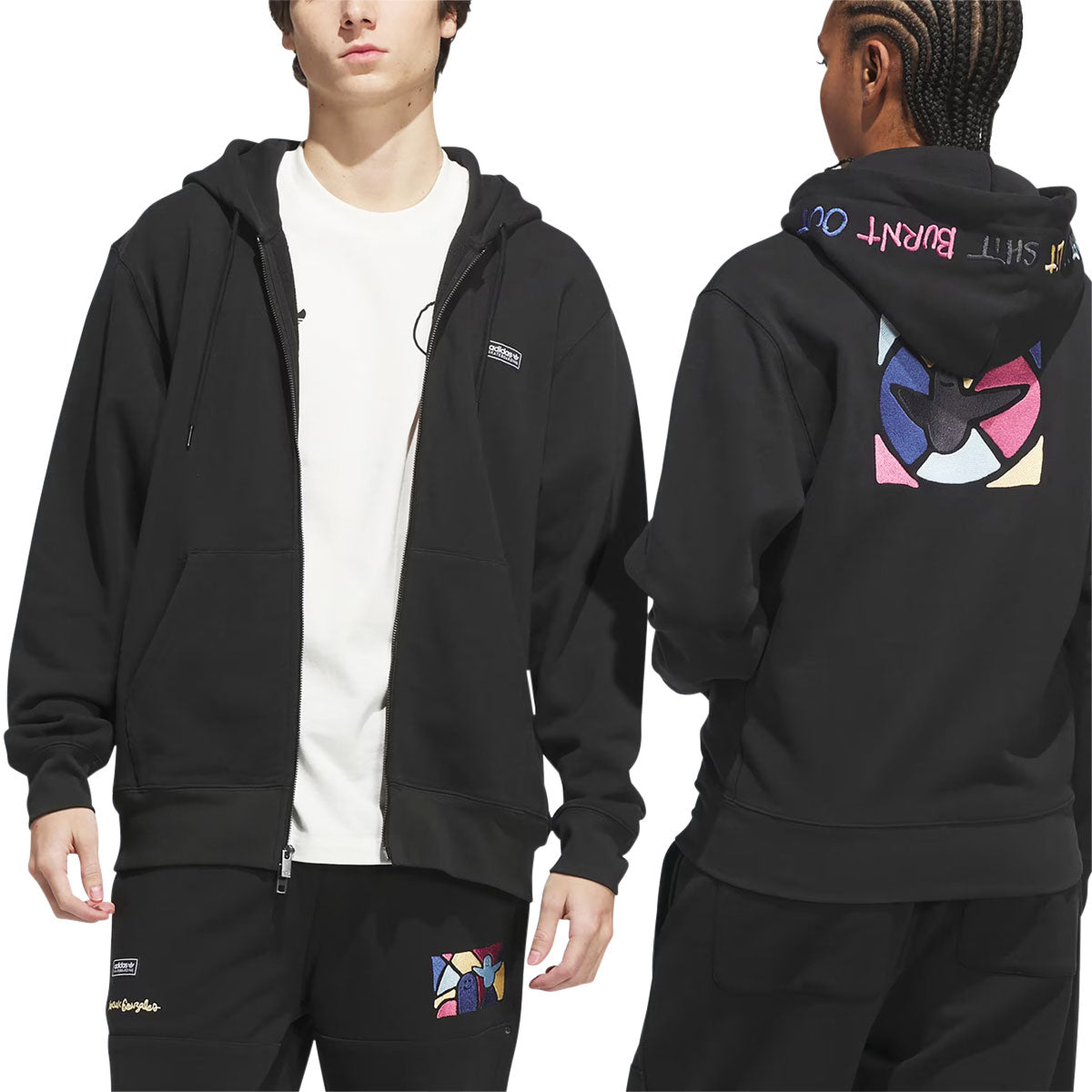 Adidas Gonz Graph Full Zip Hoodie - Black image 5