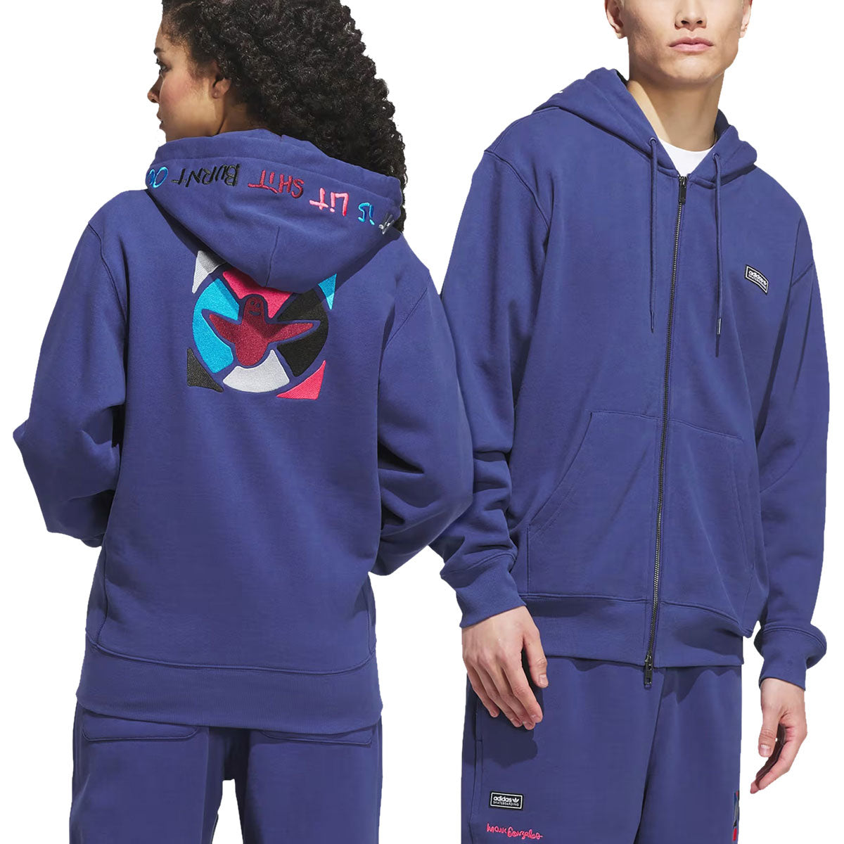 Adidas Gonz Graph Full Zip Hoodie - Muted Purple image 4