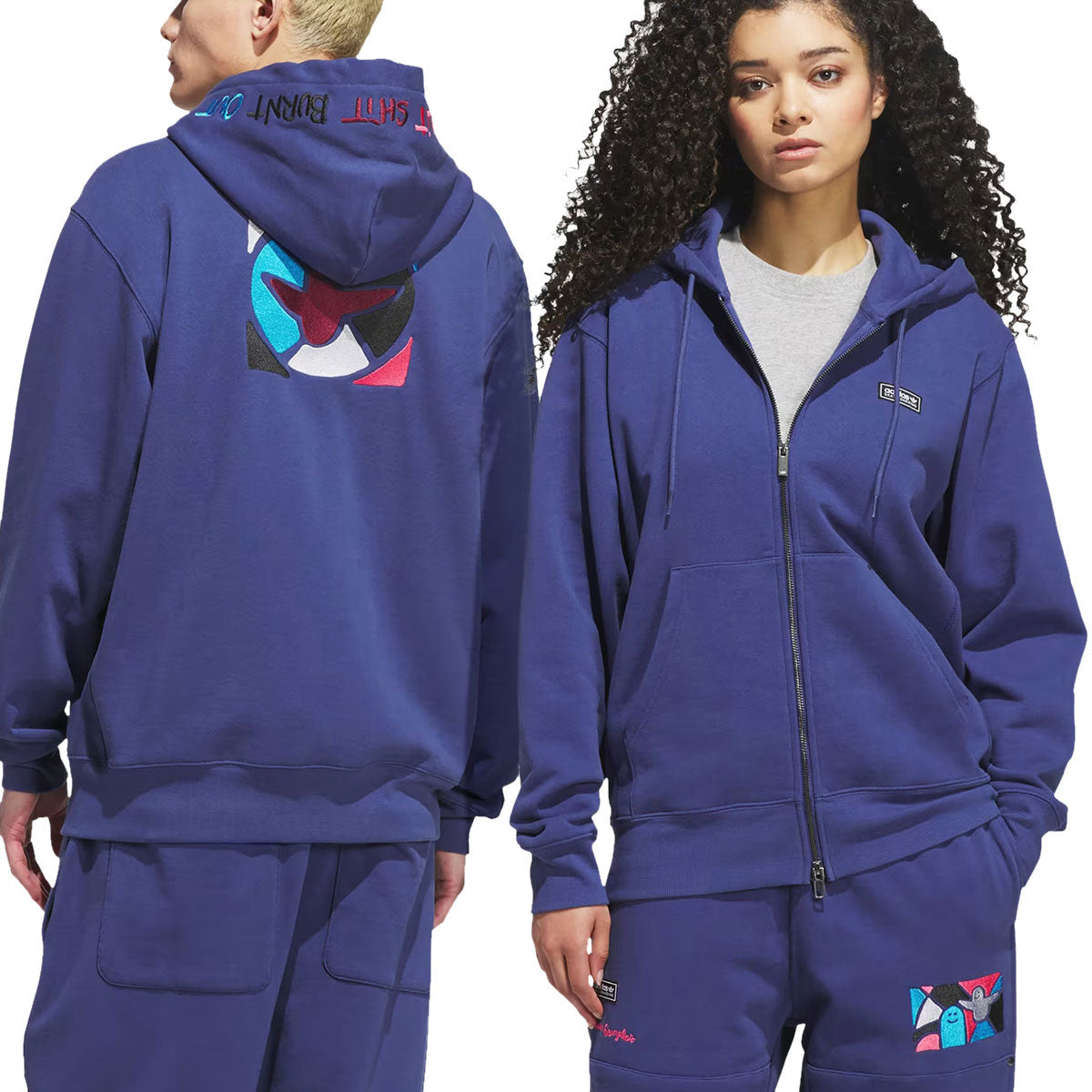 Adidas Gonz Graph Full Zip Hoodie - Muted Purple image 5