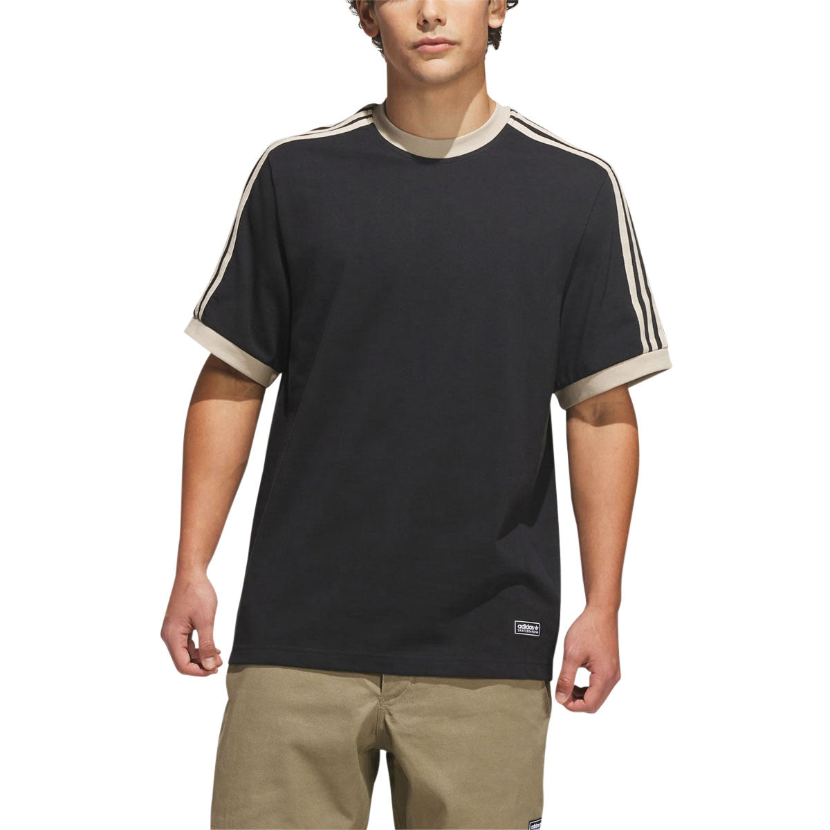 Adidas FSBS Ringer T-Shirt - Black/Khaki image 2