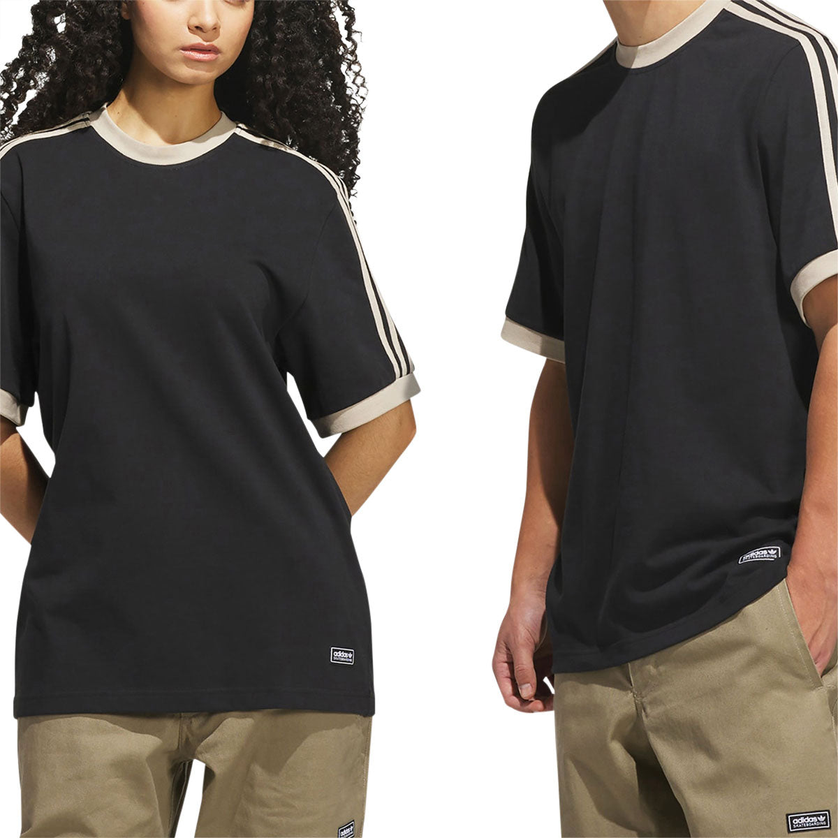 Adidas FSBS Ringer T-Shirt - Black/Khaki image 4