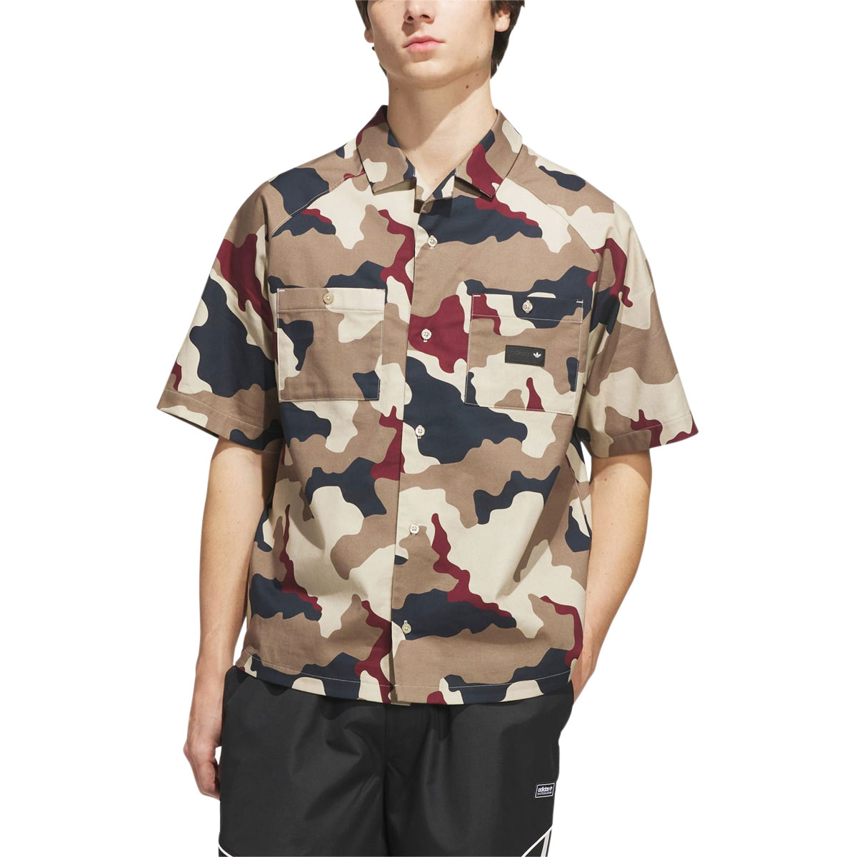 Adidas FS+ Shirt - Khaki Heather/Khaki/Aurora Ink/Shadow Red image 1