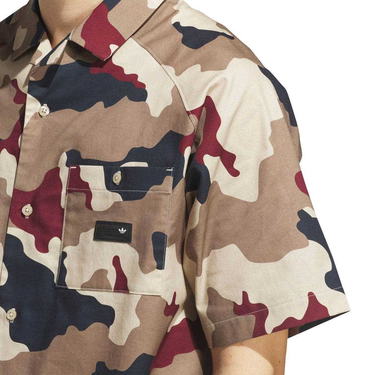Adidas FS+ Shirt - Khaki Heather/Khaki/Aurora Ink/Shadow Red image 3