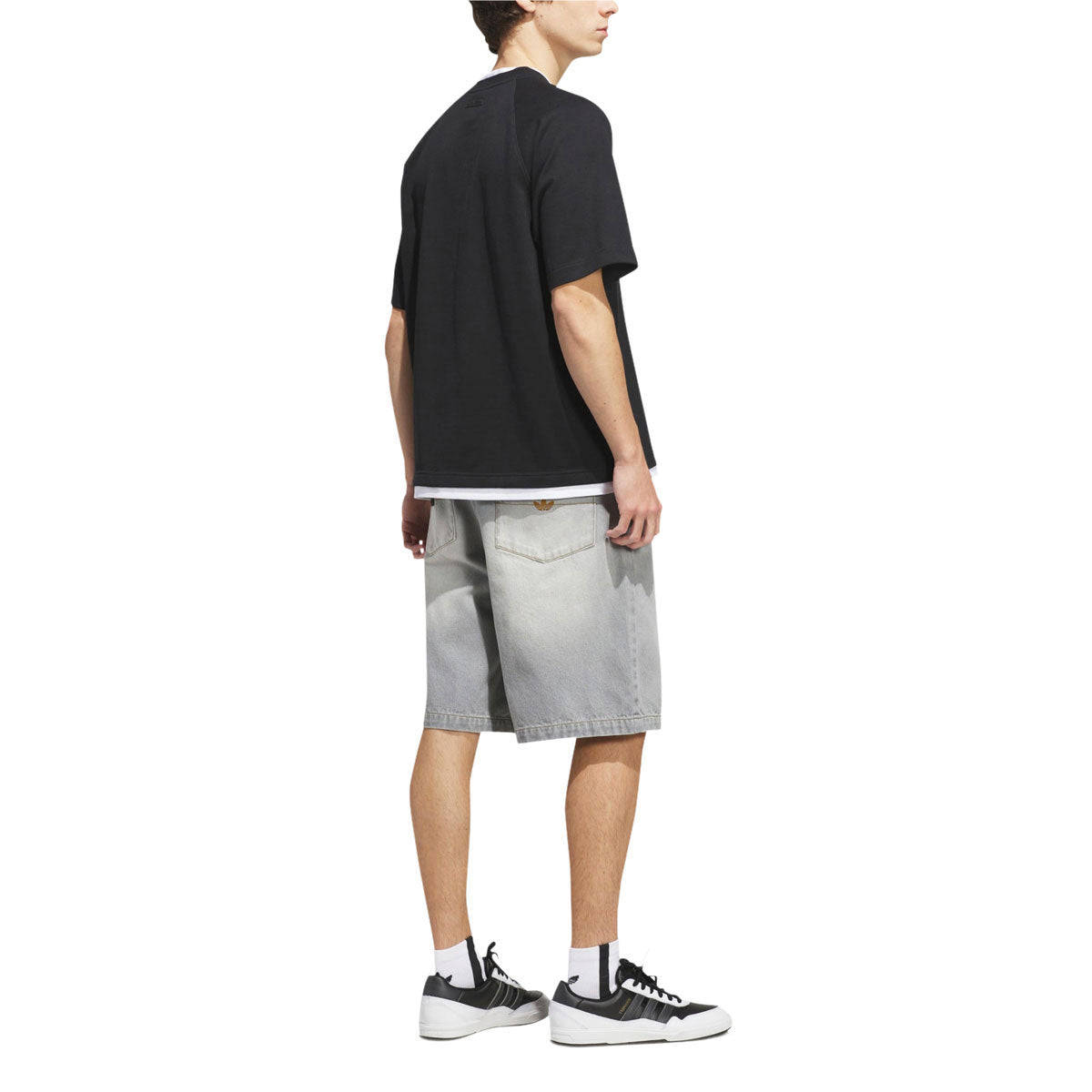 Adidas Tyshawn Washed Denim Shorts - Grey image 4