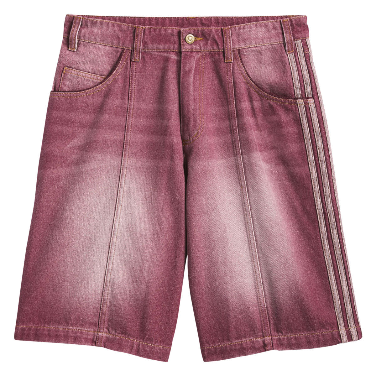 Adidas Tyshawn Washed Denim Shorts - Maroon image 1