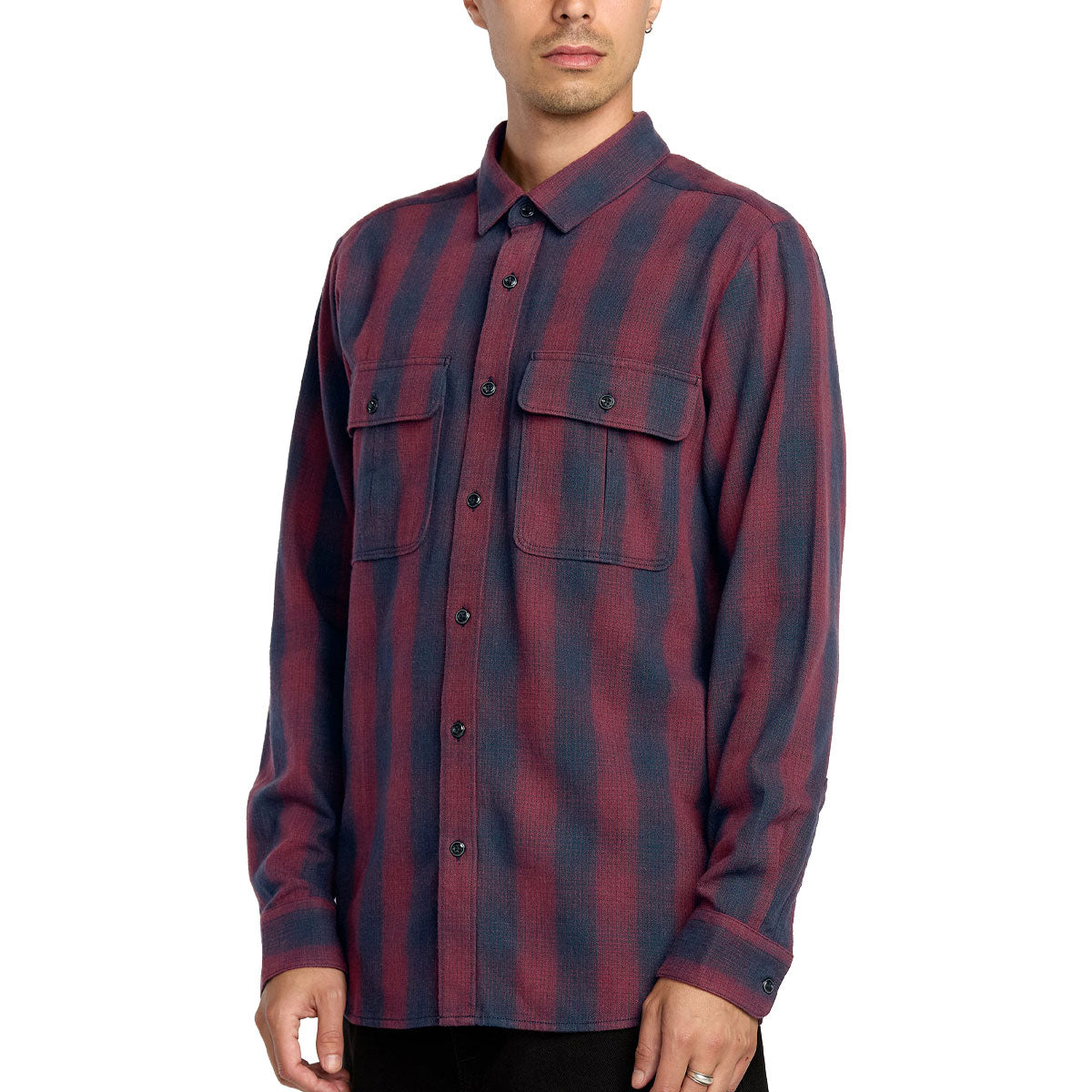 Volcom Shadowstone Long Sleeve Flannel Shirt - Navy image 3