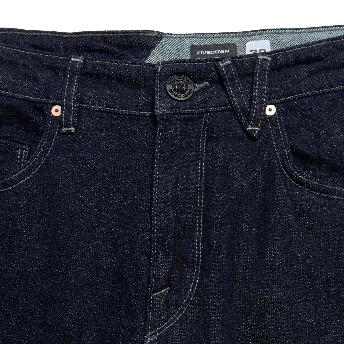 Volcom Fivedown Denim Jeans - Dark Rinse image 4