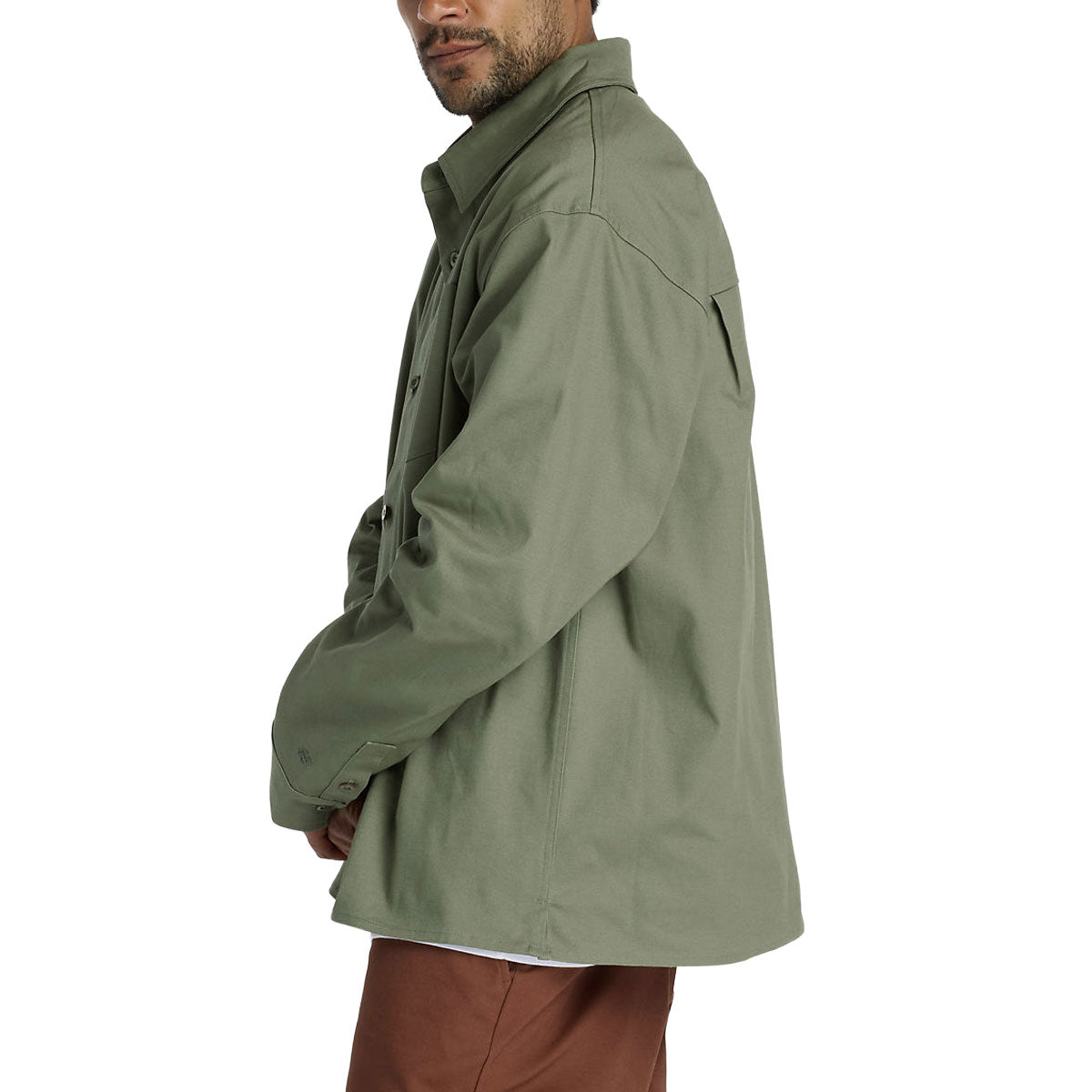 New Balance Numeric Button Up Long Sleeve Shirt - Dark Olive image 3