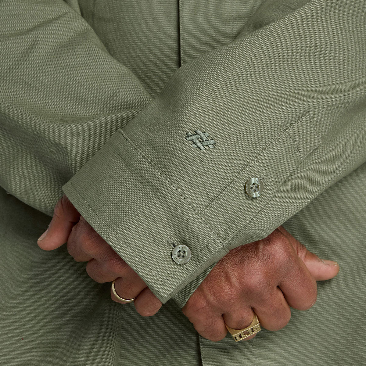 New Balance Numeric Button Up Long Sleeve Shirt - Dark Olive image 4