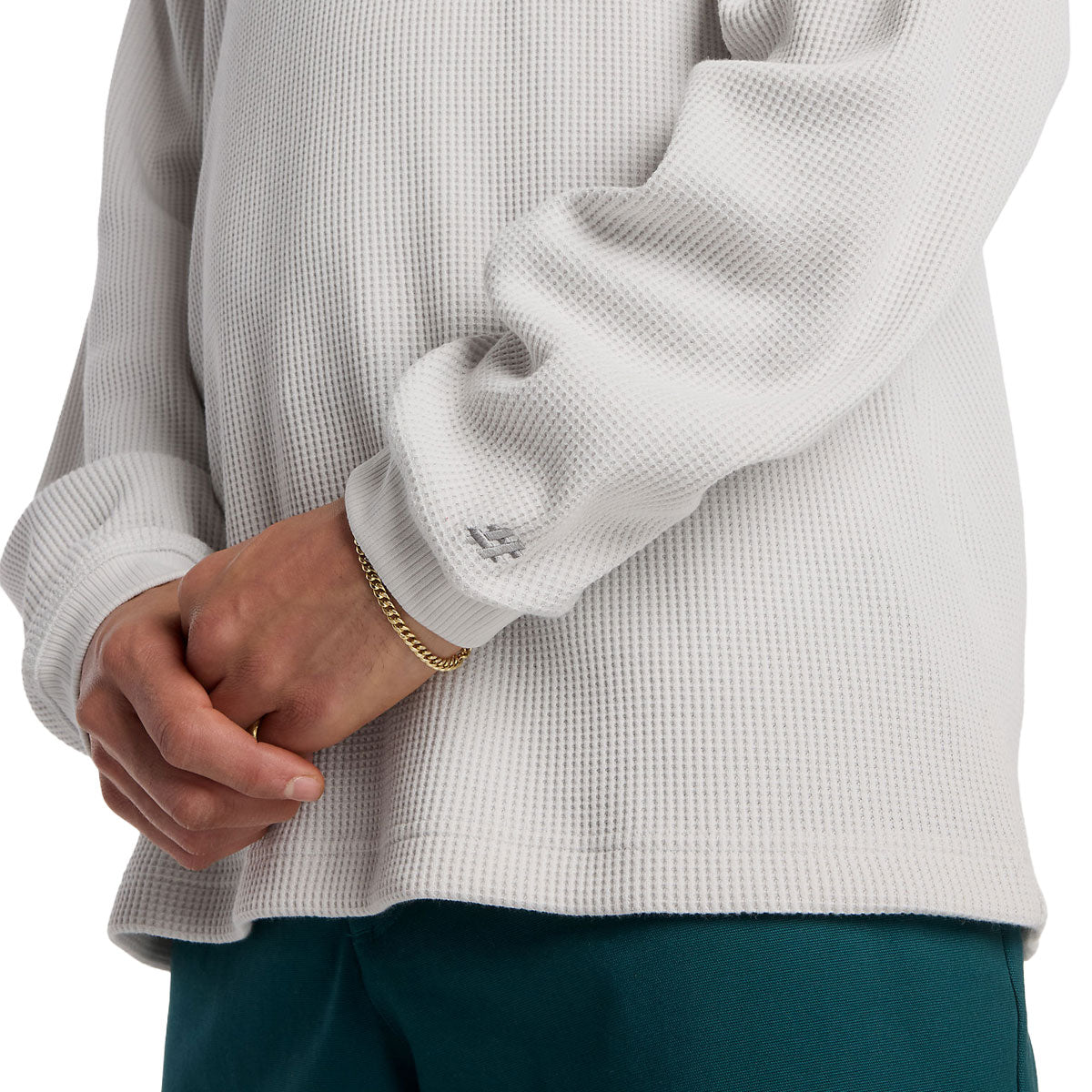 New Balance Numeric Waffle Knit Long Sleeve Henley Shirt - Grey Matter image 5