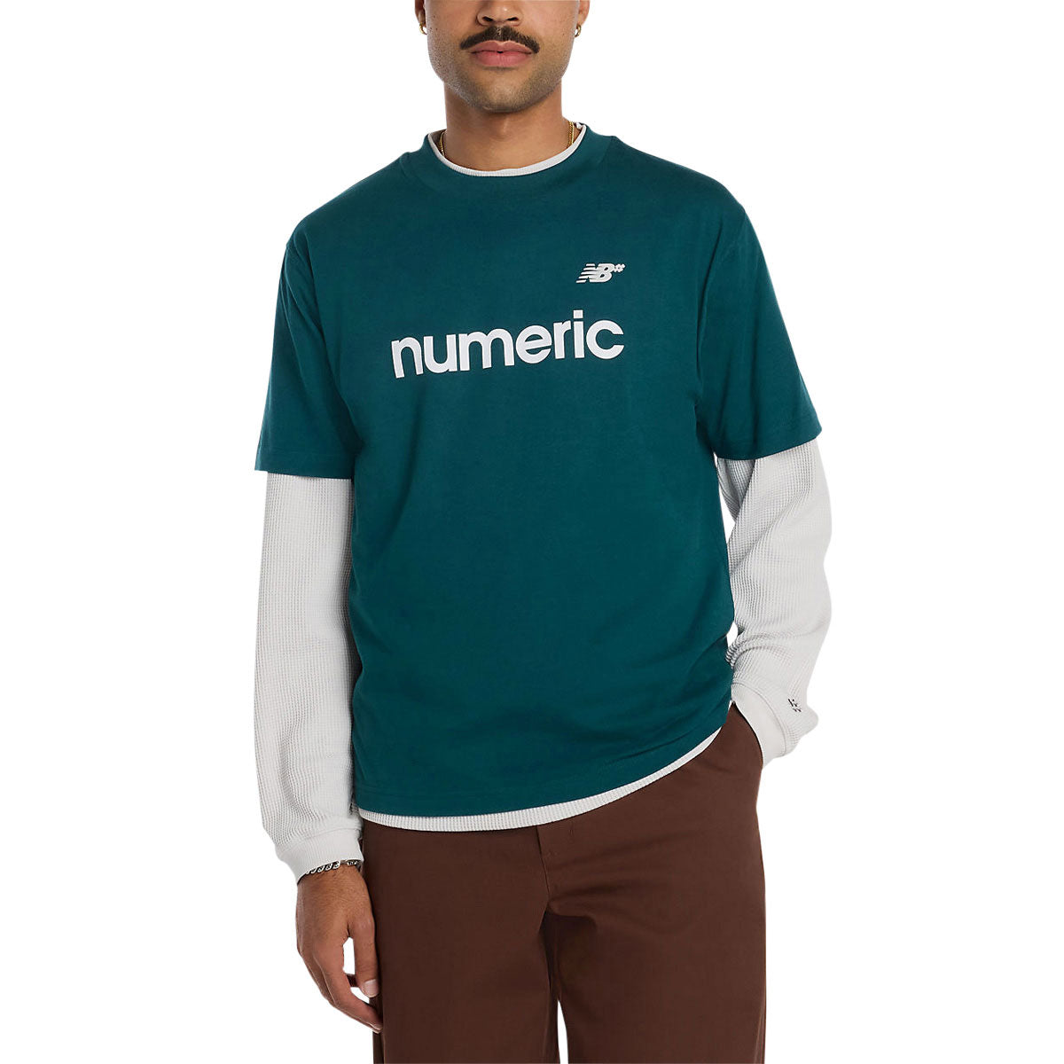 New Balance Numeric Linear Logo T-Shirt - Medusa Green image 2