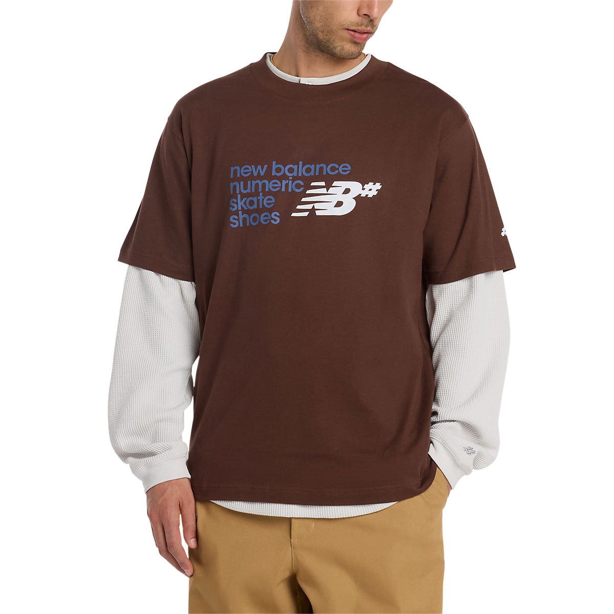 New Balance Numeric Stacked Graphic T-Shirt - Pumpernickel image 2