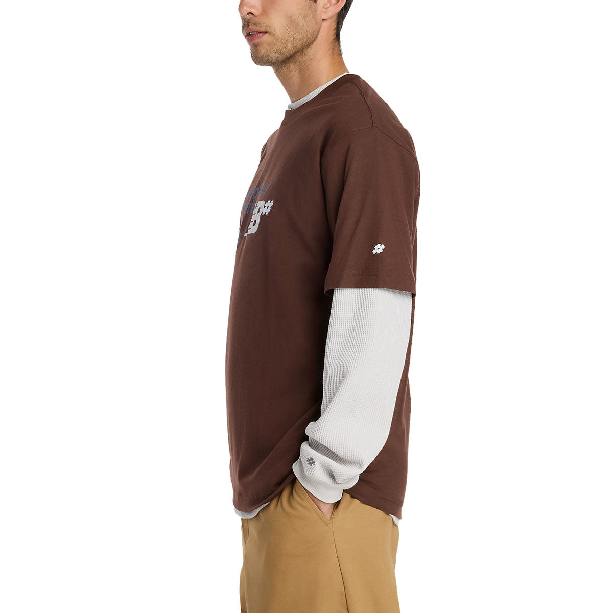 New Balance Numeric Stacked Graphic T-Shirt - Pumpernickel image 4