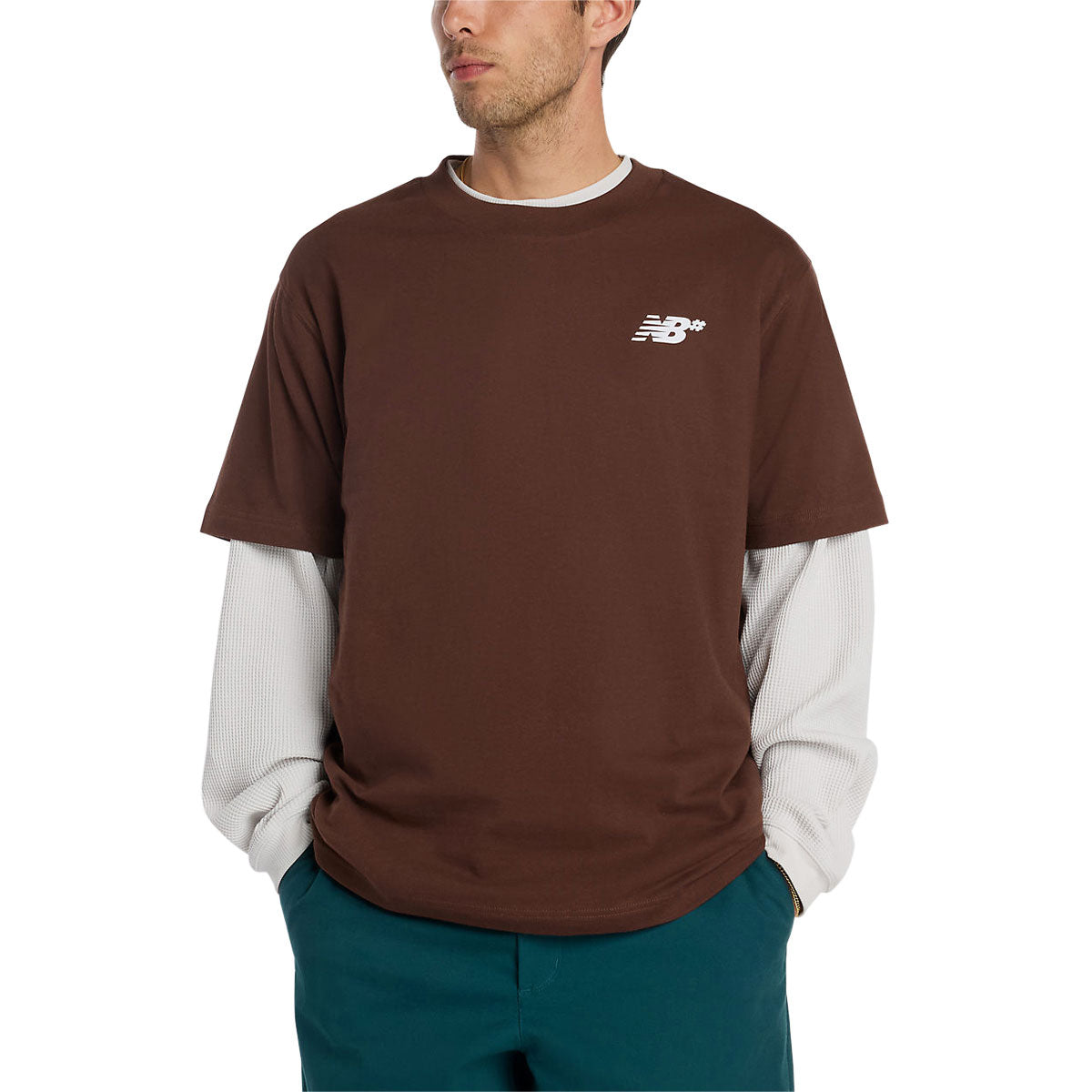 New Balance Numeric Small Logo T-Shirt - Pumpernickel image 2
