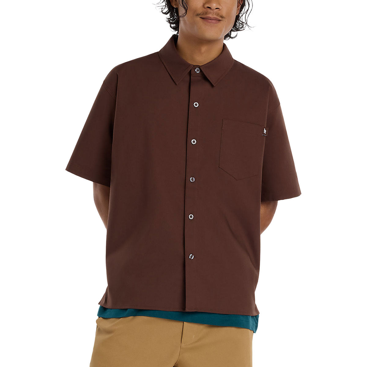 New Balance Numeric Button Up Shirt - Pumpernickel image 1