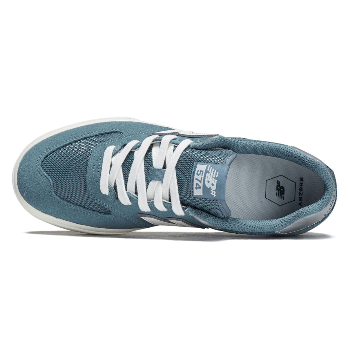 New Balance 574 Vulc Wide Shoes - Saltwater/White image 3
