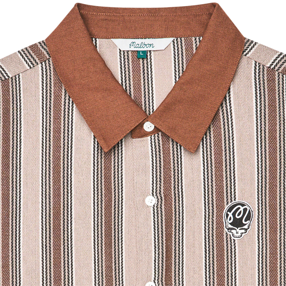 Malbon x Grateful Dead Stealie Blanket Polo Shirt - Brown image 4