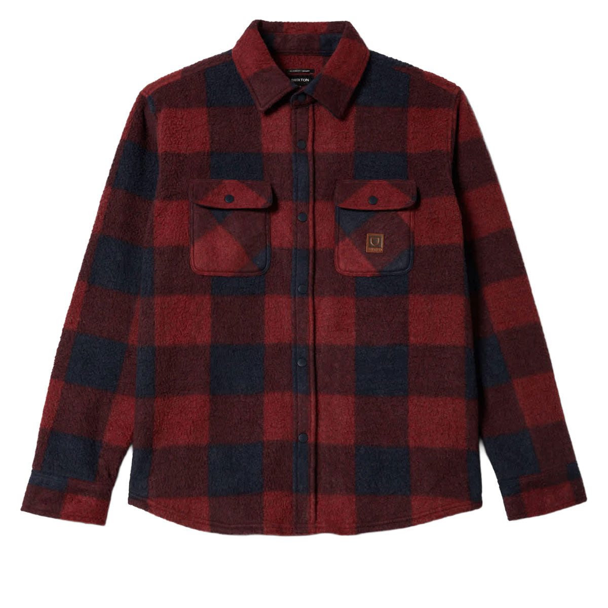 Brixton Bowery Long Sleeve Arctic Stretch Fleece Shirt - Adrenaline Rush/Mood Indigo image 4