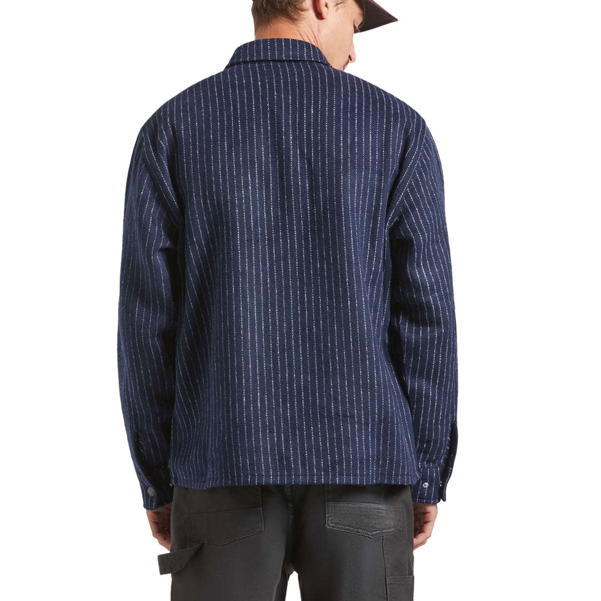 Brixton Selden Soft Brushed Flannel Shirt - Mood Indigo Pinestripe image 2