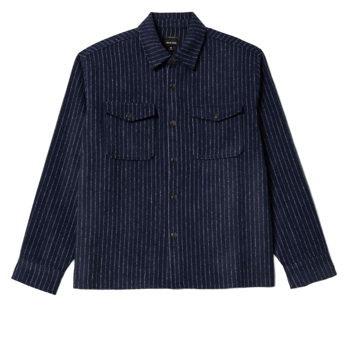 Brixton Selden Soft Brushed Flannel Shirt - Mood Indigo Pinestripe image 3