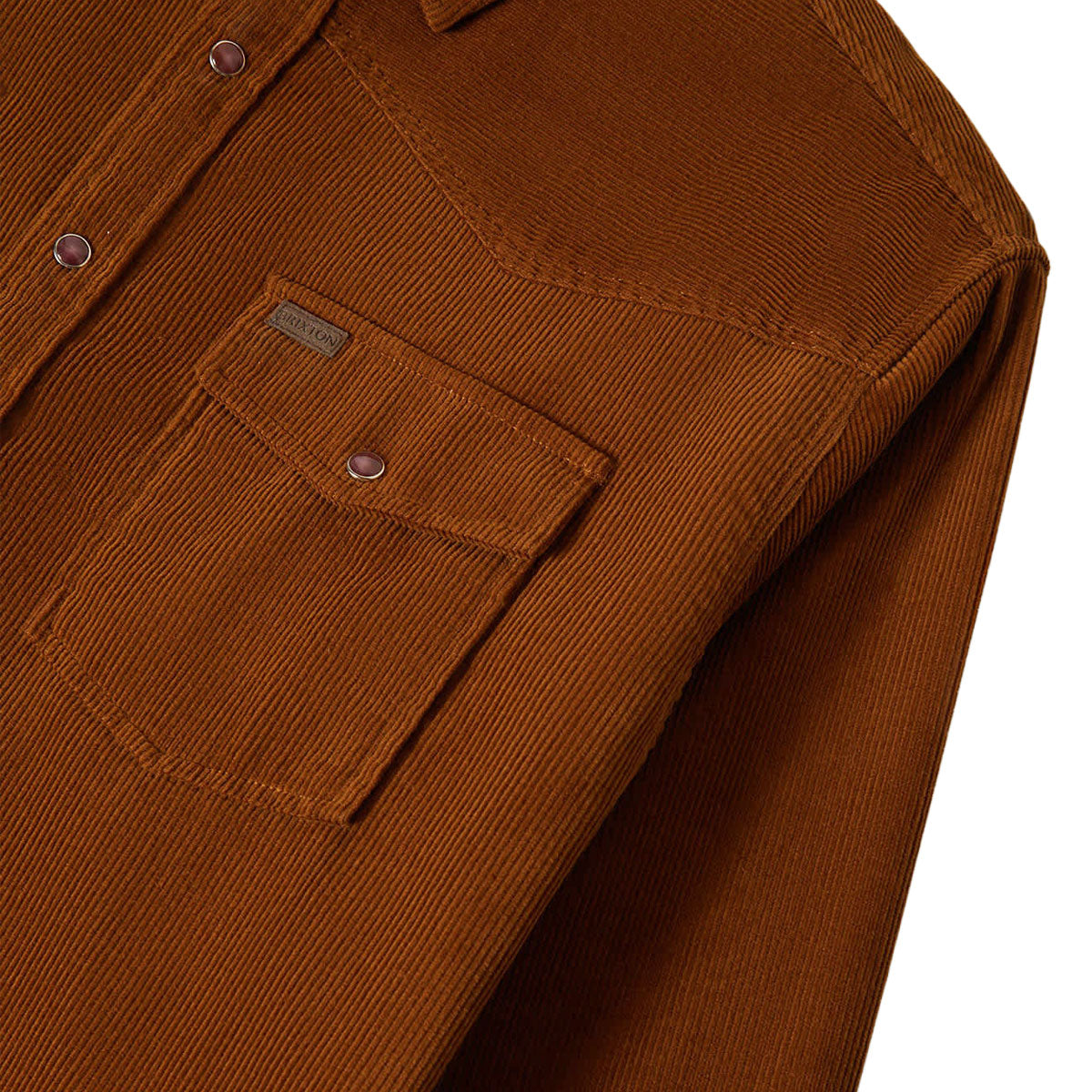Brixton New West Relaxed Long Sleeve Over Shirt - Washed Copper Corduroy image 5