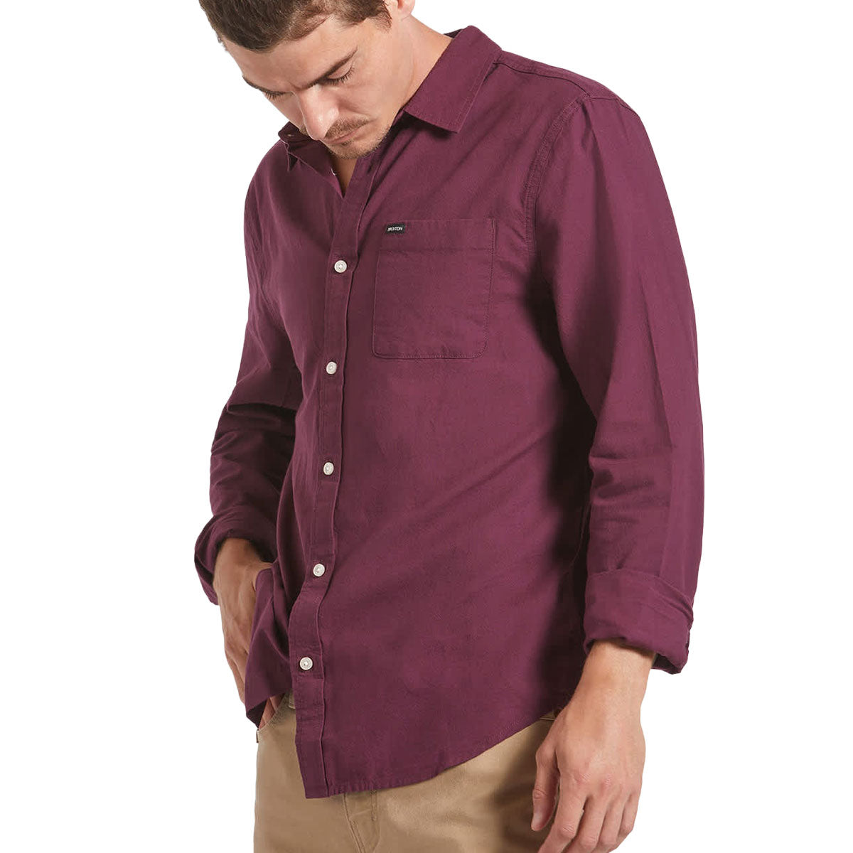 Brixton Charter Long Sleeve Shirt - Port image 3