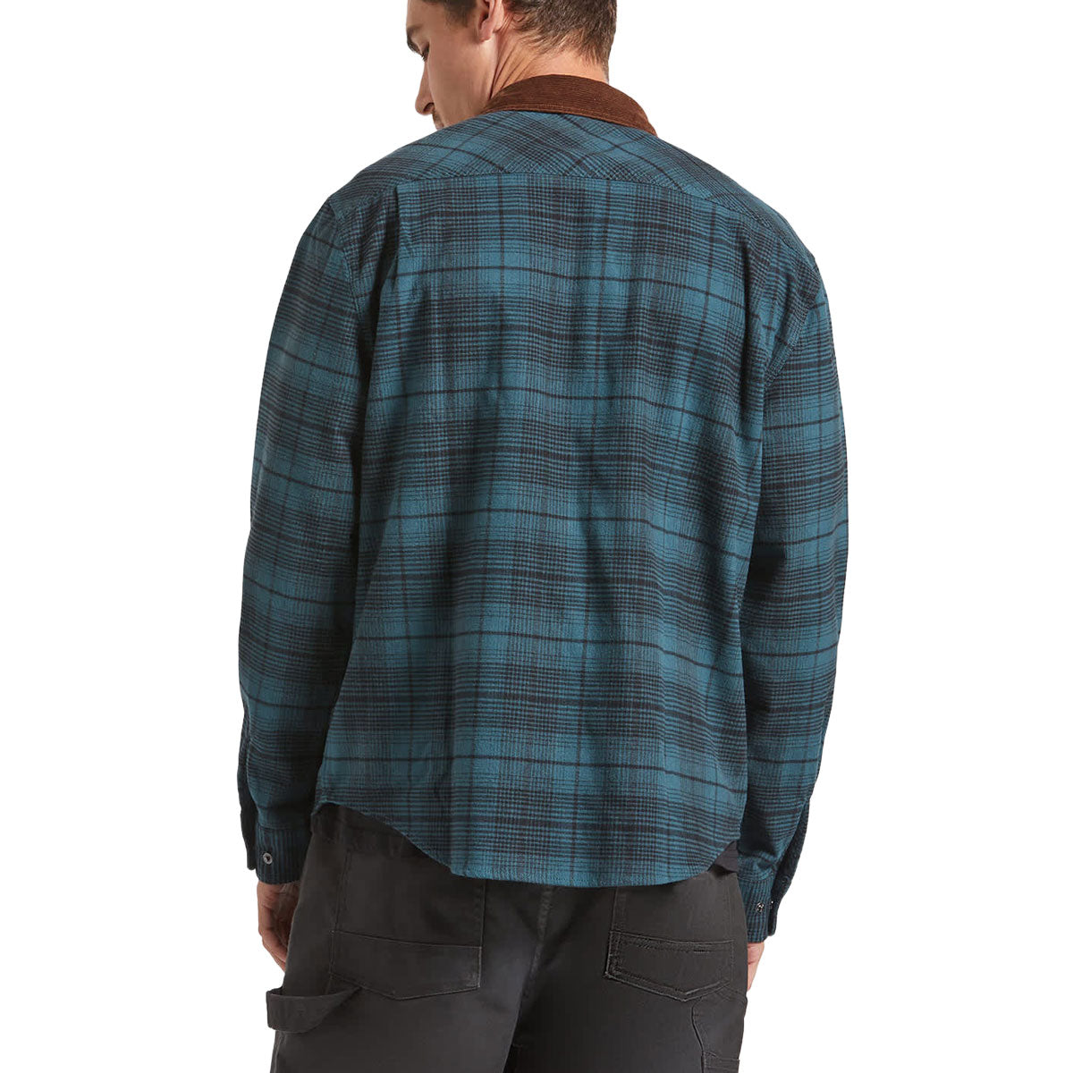 Brixton Builders Bowery Perf Flannel Shirt - Night Sage/Black image 3