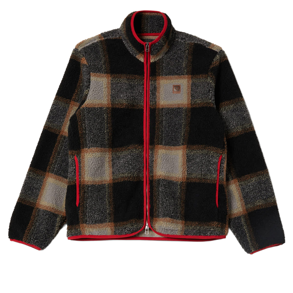 Brixton Buffalo Plaid Sherpa Jacket - Black/Cream image 4
