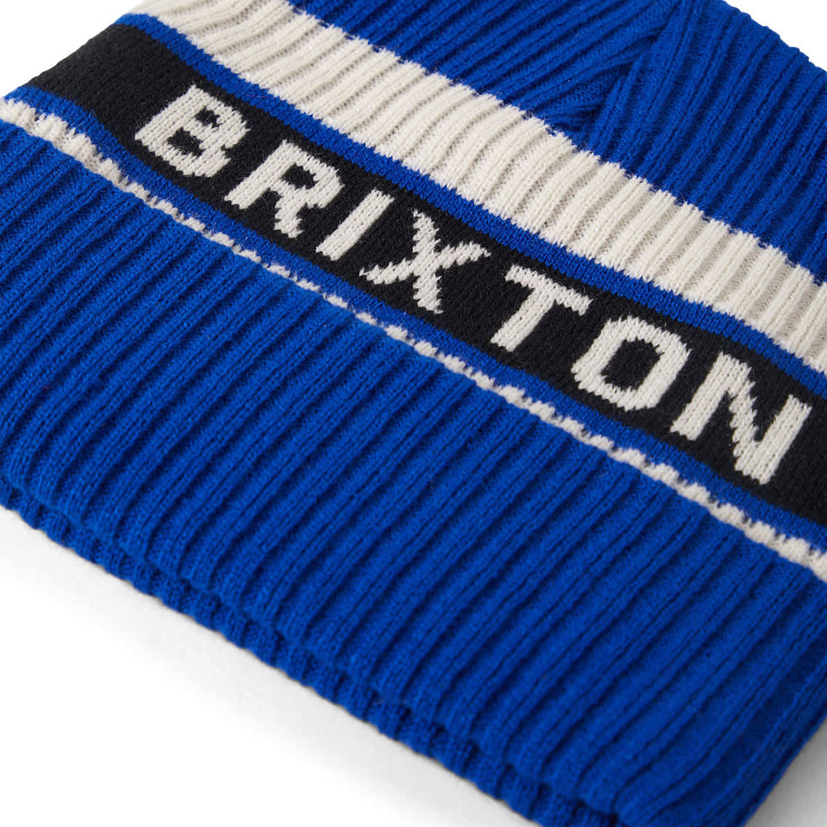 Brixton Rainier Striped Beanie - Royal/White/Black image 2