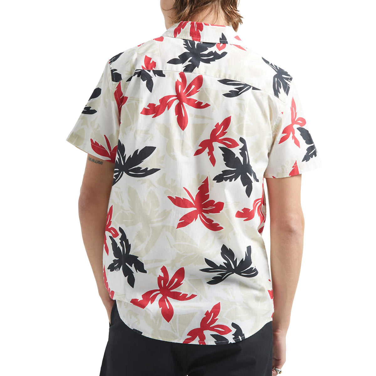 Brixton Charter Print Shirt - Off White/Black/Red Palm Floral image 3