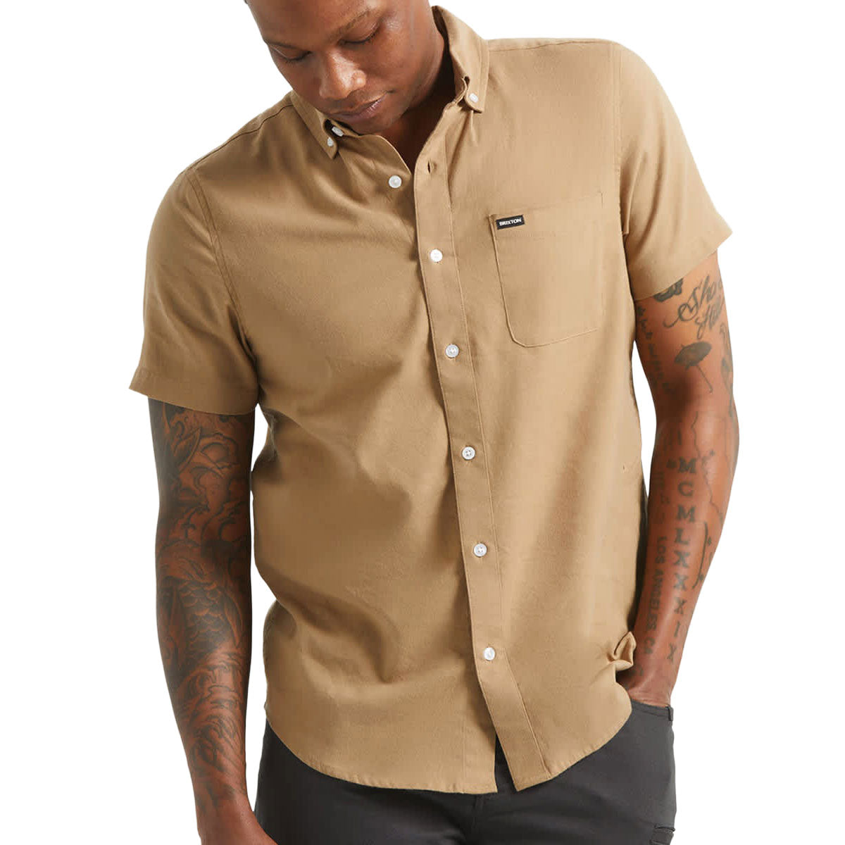 Brixton Sanford Oxford Shirt - Khaki image 1