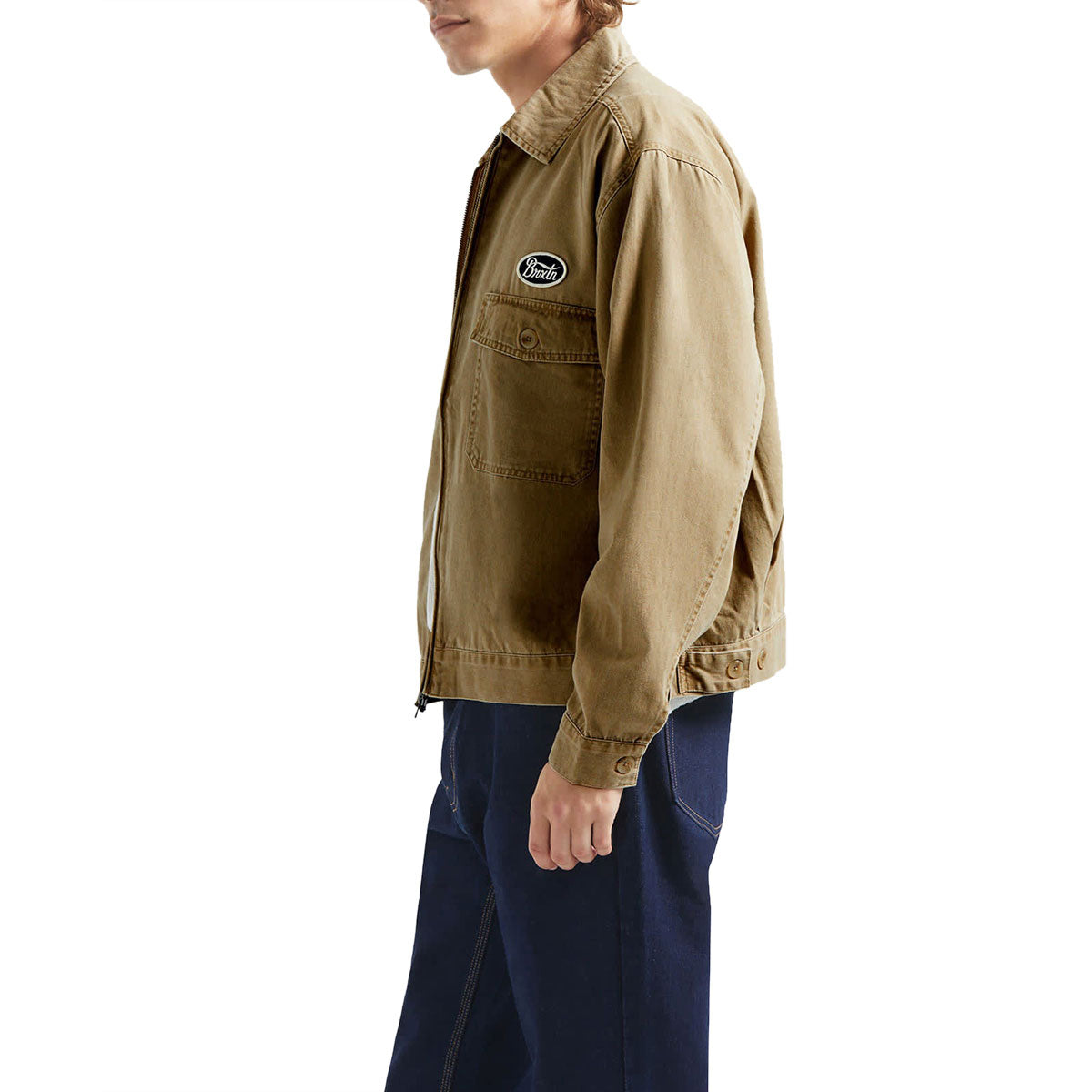 Brixton Trademark Lightweight Garage Jacket - Washed Khaki image 2