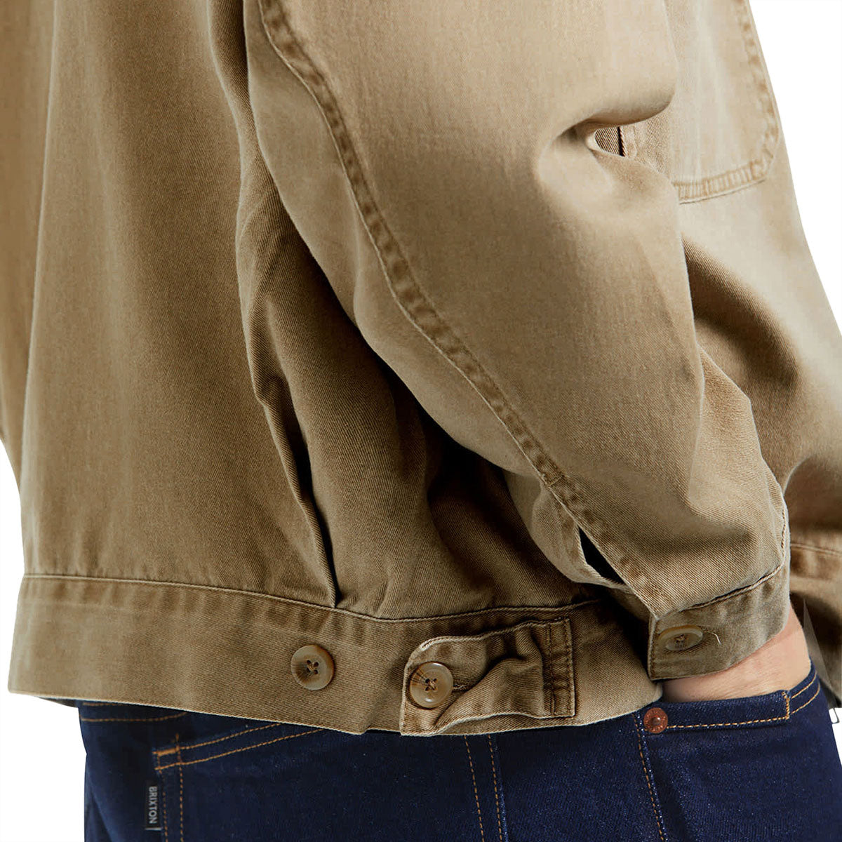 Brixton Trademark Lightweight Garage Jacket - Washed Khaki image 3