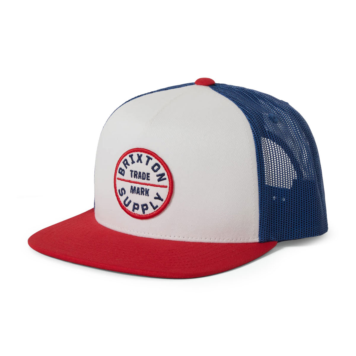 Brixton Oath MP Trucker Hat - White/Midnight Blue/Adrenaline Rush image 1
