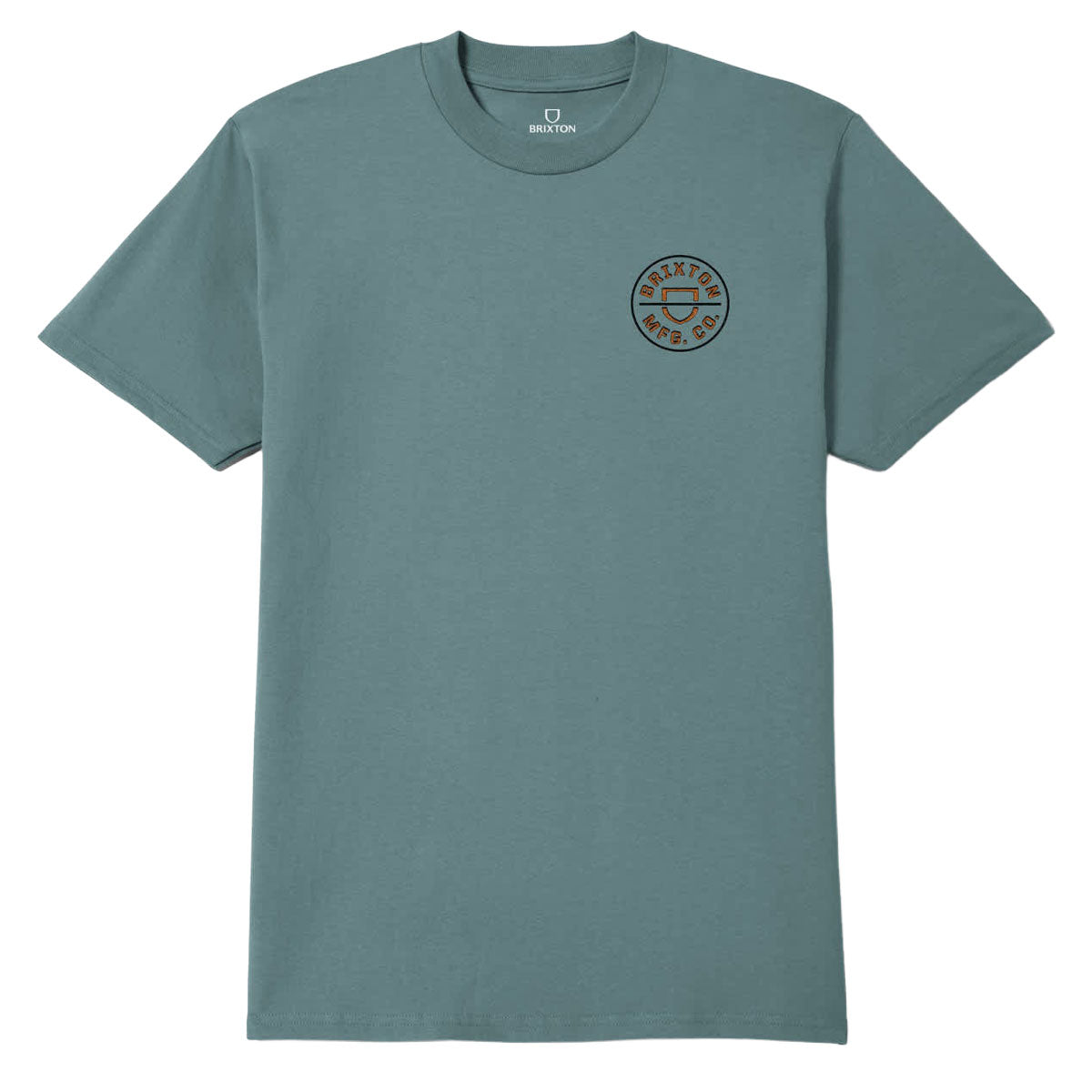 Brixton Crest II T-Shirt - Ocean Breeze/Black/Rust image 2