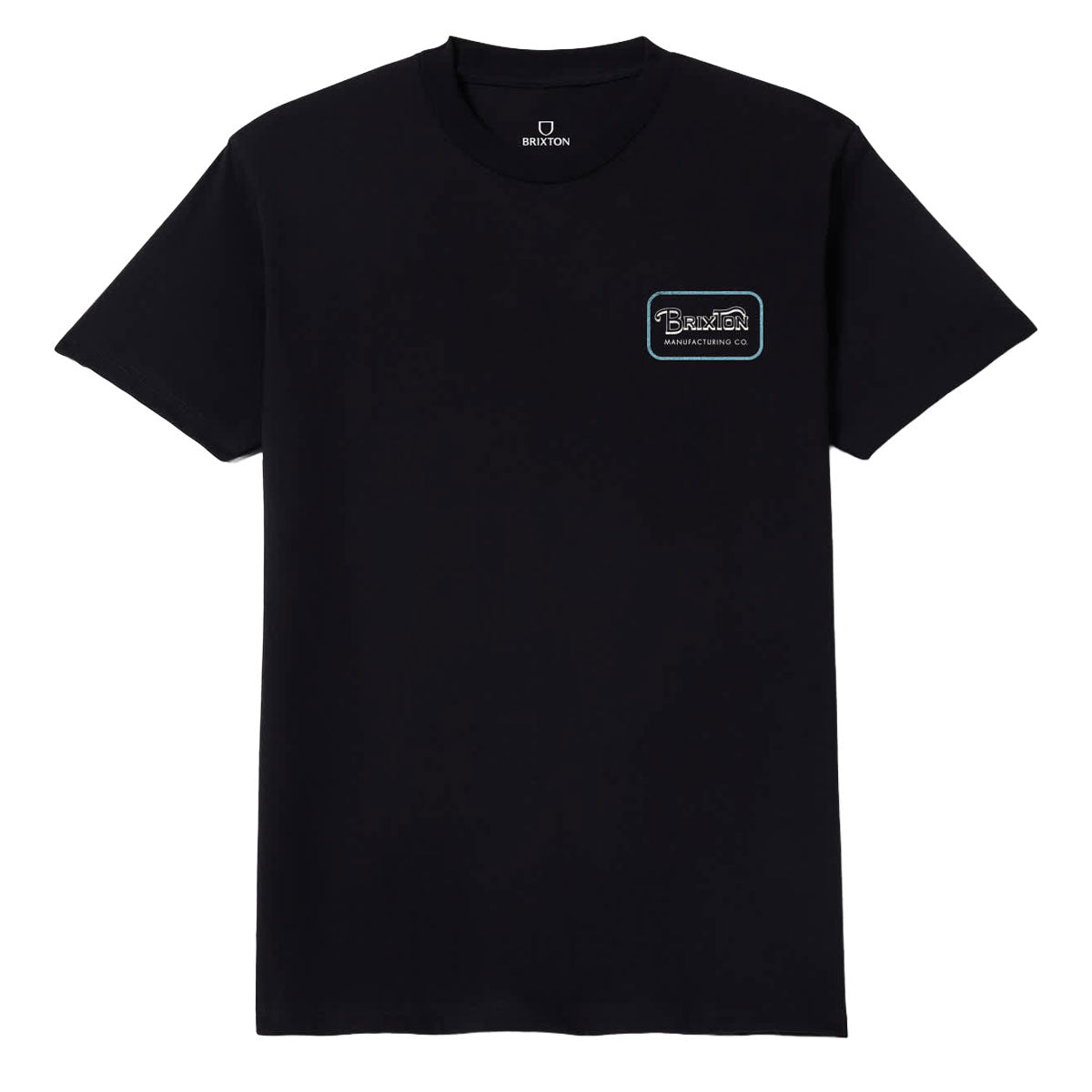 Brixton Grade T-Shirt - Black/Off White/Retro Blue image 2